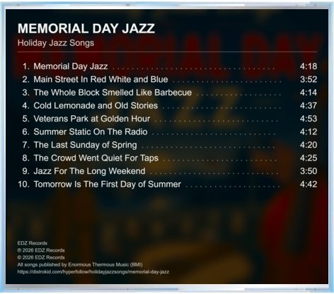 Memorial Day Jazz — Back cover