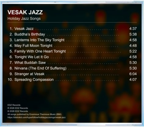 Vesak Jazz — Back cover