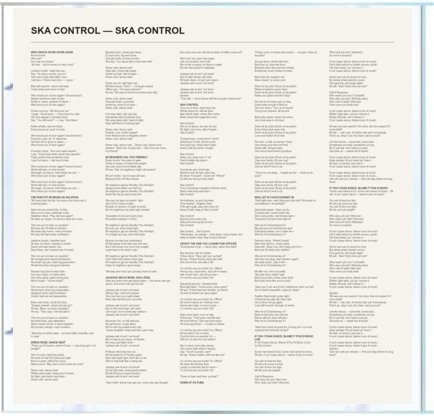 Ska Control — Lyrics insert